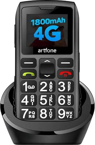 artfone C1+4G Pro basic phone for seniors with large buttons and charging dock