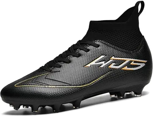 NINIKUA men's high-top soccer cleats with multi-shaped cleats and ankle support