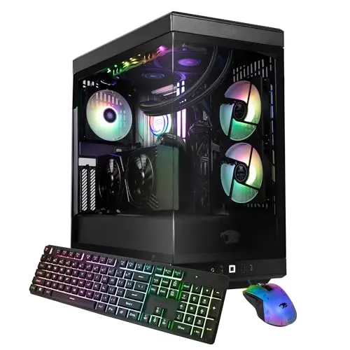 iBUYPOWER Y40 PRO gaming computer with sleek black design and RGB illumination