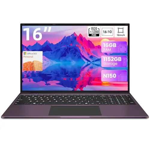 jumper 16-inch laptop in dark purple with slim bezels