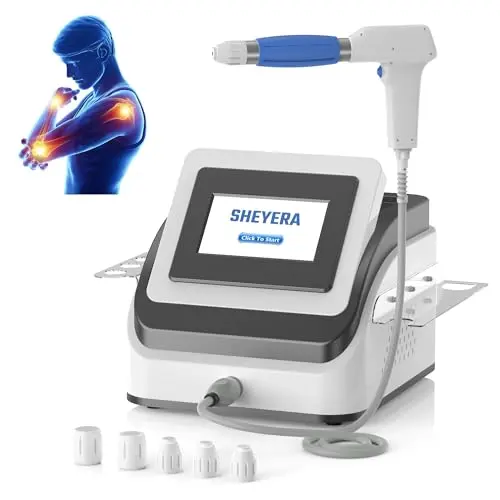 SHEYERA shockwave therapy machine with multiple treatment heads